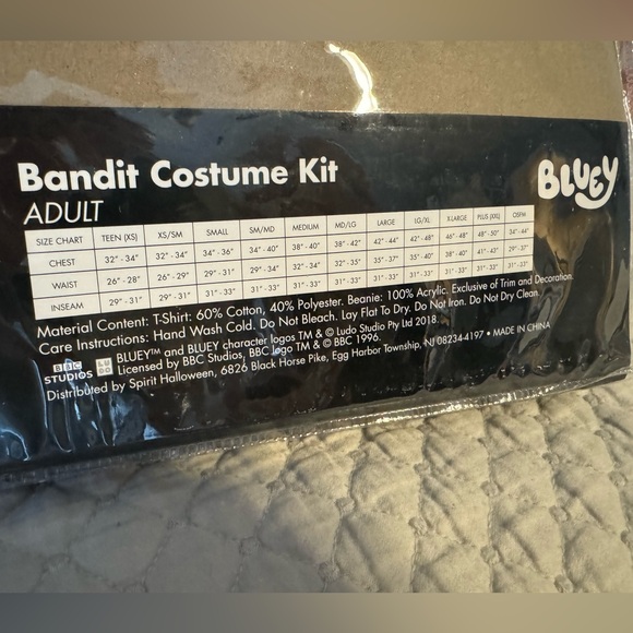 Bluey bandit adult men’s costume - Picture 6 of 6